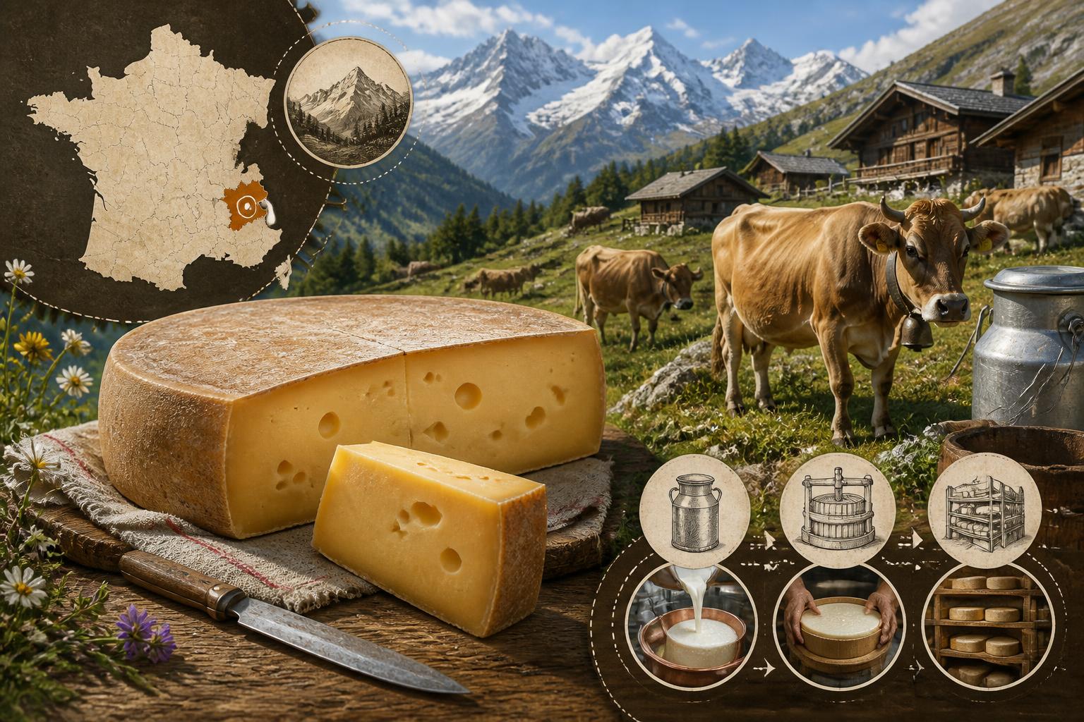 découvrez le beaufort, un fromage emblématique des alpes, reconnu pour sa texture fondante et son goût unique, parfait pour les amateurs de saveurs authentiques.