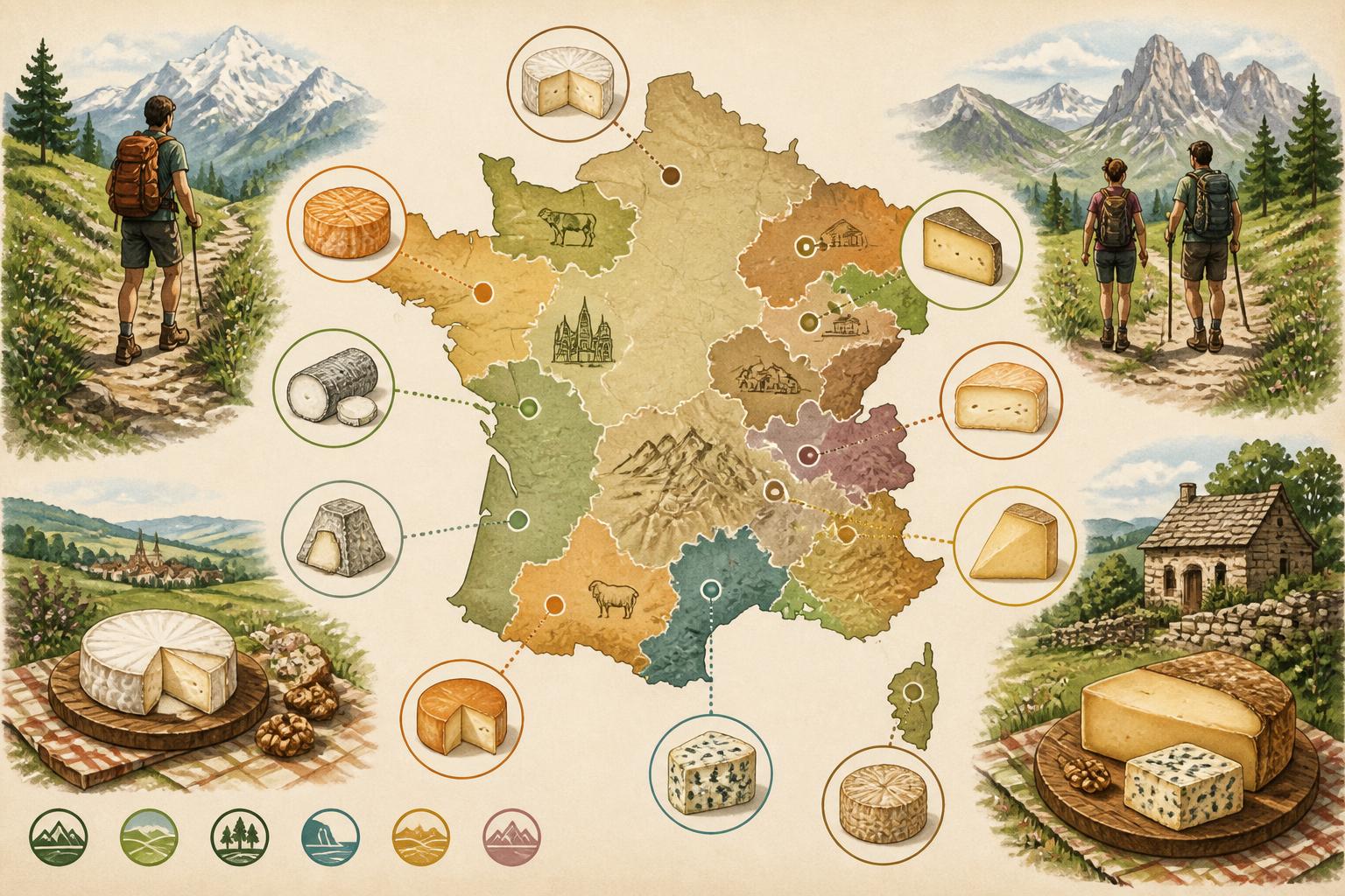 découvrez les fromages aop de france incontournables à savourer lors de vos randonnées, entre paysages naturels et traditions culinaires.