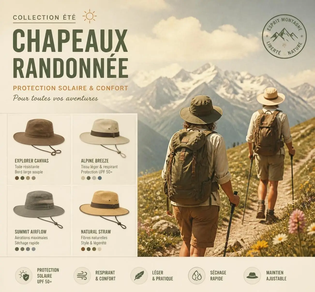 Découvrez notre sélection des 5 meilleurs chapeaux de randonnée pour hommes et femmes en 2026, alliant protection, confort et style pour toutes vos aventures en plein air.