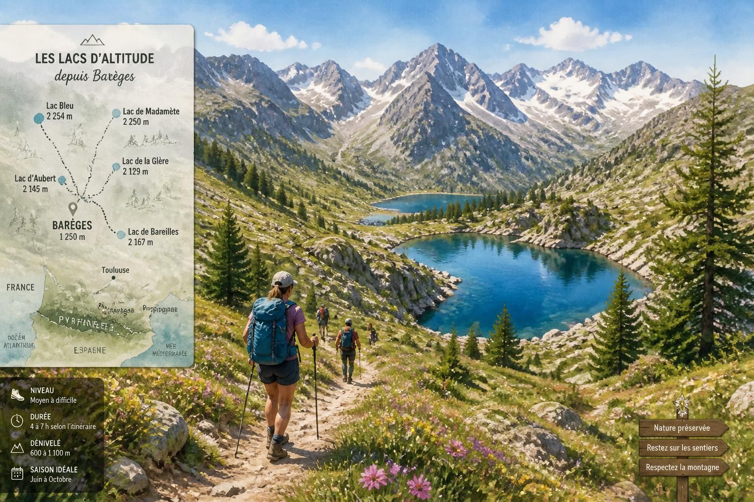 découvrez barèges et ses lacs de haute altitude à travers une randonnée inoubliable au cœur du parc national des pyrénées, entre nature préservée et paysages grandioses.
