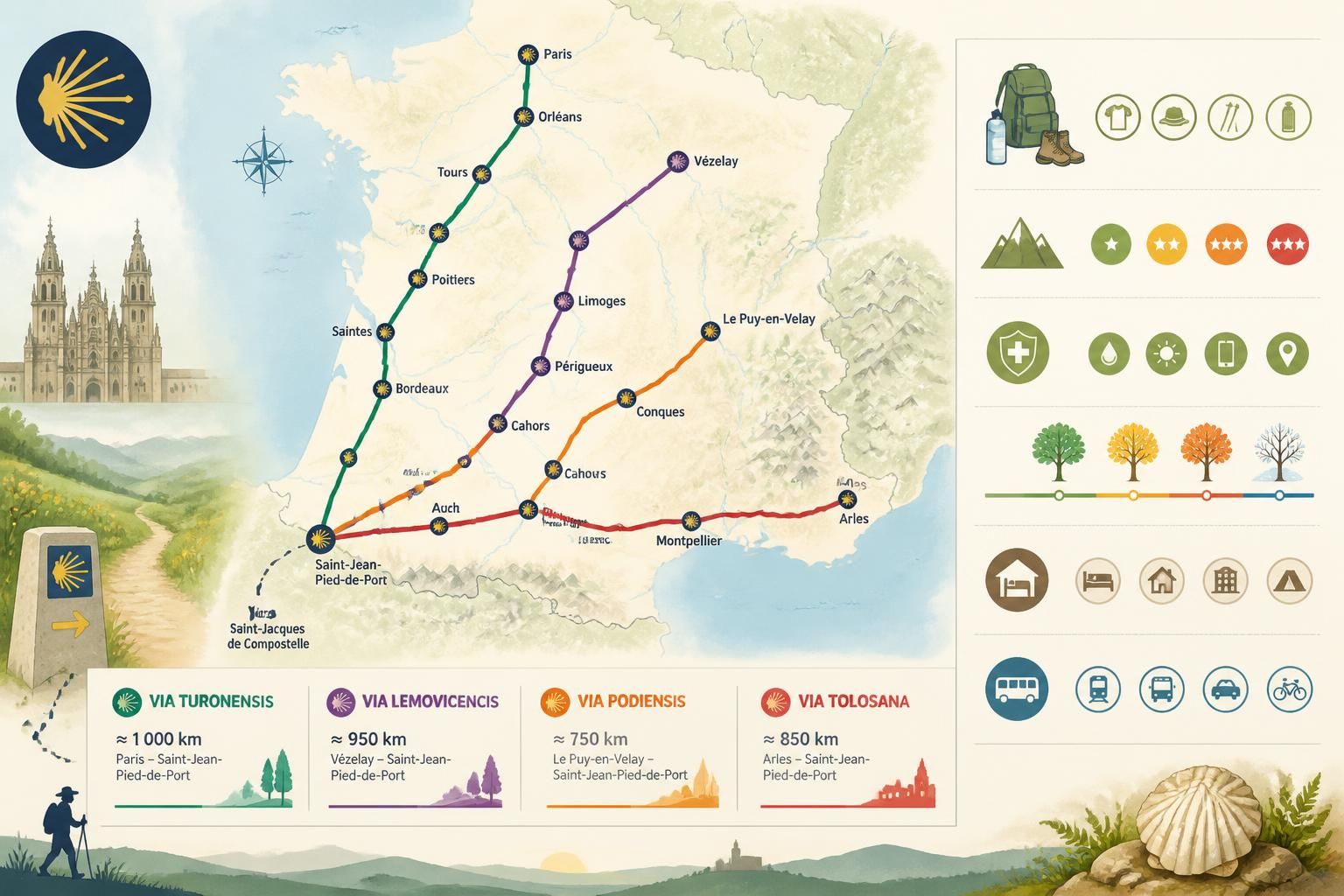 Randonnées dans les Vosges alsaciennes : le massif et le munster de montagne découvrez le chemin de compostelle en france avec notre carte des grandes voies et nos conseils pratiques pour choisir l'itinéraire idéal selon vos envies et votre niveau.