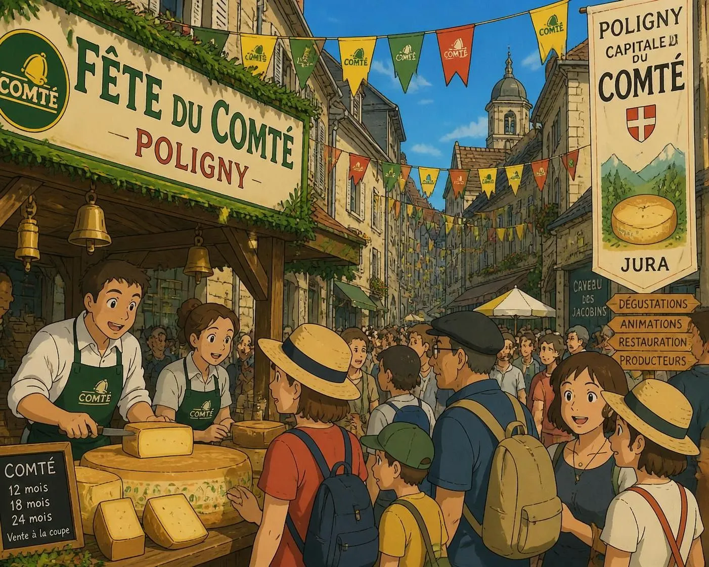 découvrez la fête du comté à poligny en 2026, un événement incontournable rassemblant les fruitières du jura pour célébrer le roi des fromages dans une ambiance festive et conviviale.