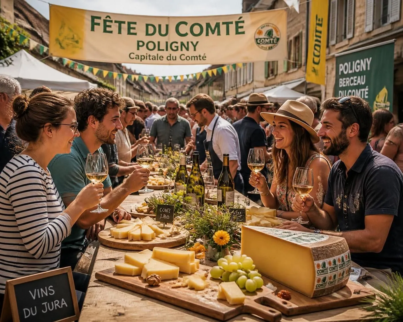 découvrez la fête du comté à poligny en 2026, un événement unique réunissant les fruitières du jura pour célébrer le roi des fromages dans une ambiance festive et conviviale.