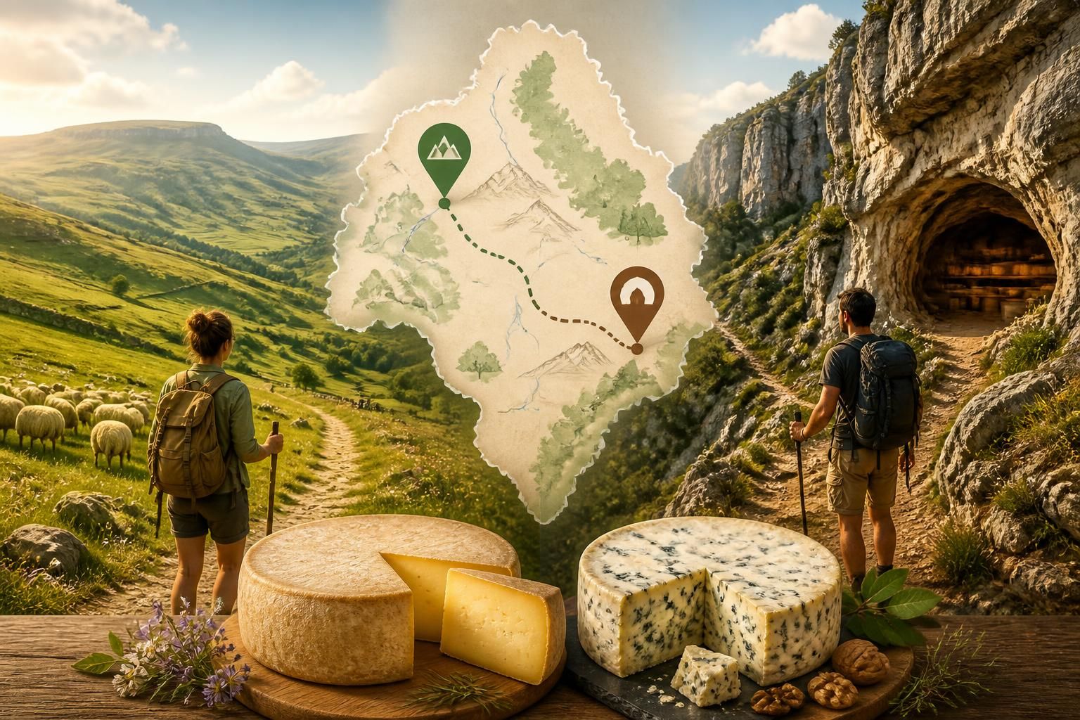 découvrez les saveurs authentiques de l'aveyron avec laguiole et roquefort, deux fromages d'exception à déguster lors de randonnées inoubliables au cœur de paysages magnifiques.