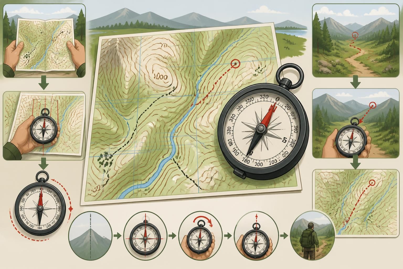 apprenez à vous orienter sans gps en maîtrisant la lecture de la carte topographique et l'utilisation de la boussole pour naviguer avec précision en pleine nature.