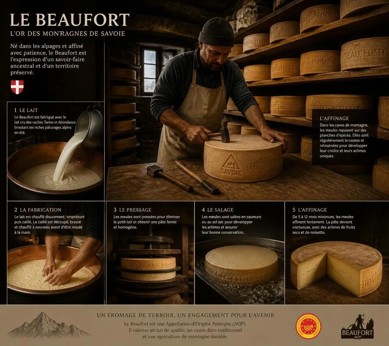 découvrez les différences de goût entre le beaufort d'alpage et le beaufort laitier, et apprenez à les reconnaître facilement en magasin pour choisir votre fromage préféré.