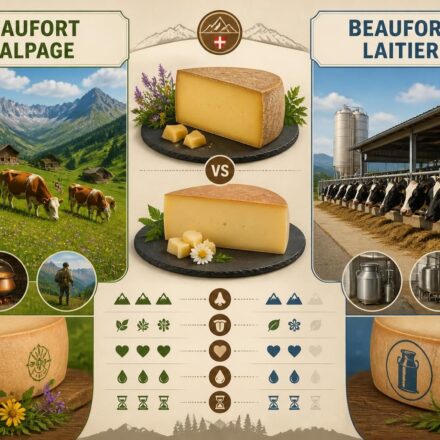 découvrez les différences de goût entre le beaufort d'alpage et le beaufort laitier, et apprenez à les reconnaître facilement en magasin pour choisir le fromage qui vous convient.