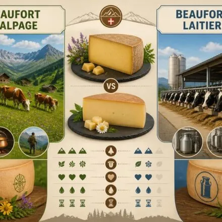 découvrez les différences de goût entre le beaufort d'alpage et le beaufort laitier, et apprenez à les reconnaître facilement en magasin pour choisir le fromage qui vous convient.
