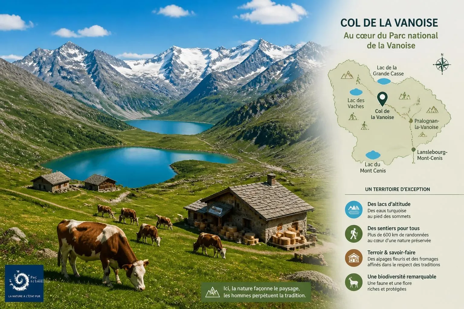 découvrez le col de la vanoise, un lieu magique entre lacs alpins scintillants et fromages d'alpage traditionnels, au cœur du plus grand parc national de france.