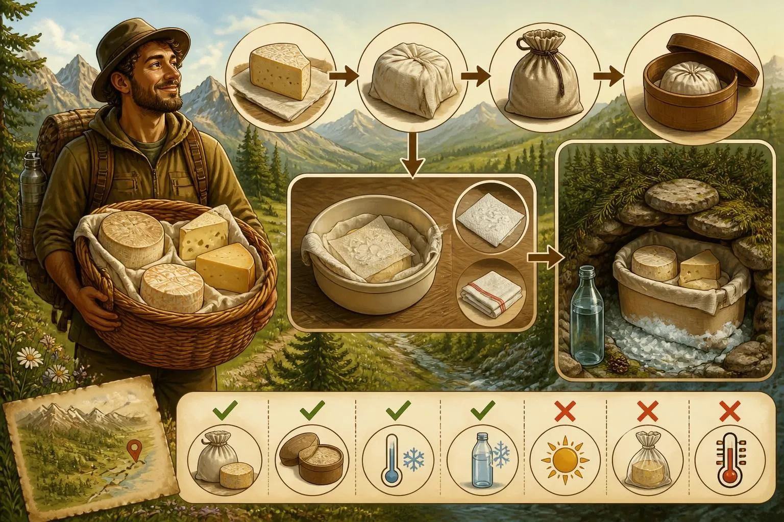 découvrez comment conserver efficacement vos fromages de producteur lors de vos randonnées grâce à des astuces maison simples et naturelles.