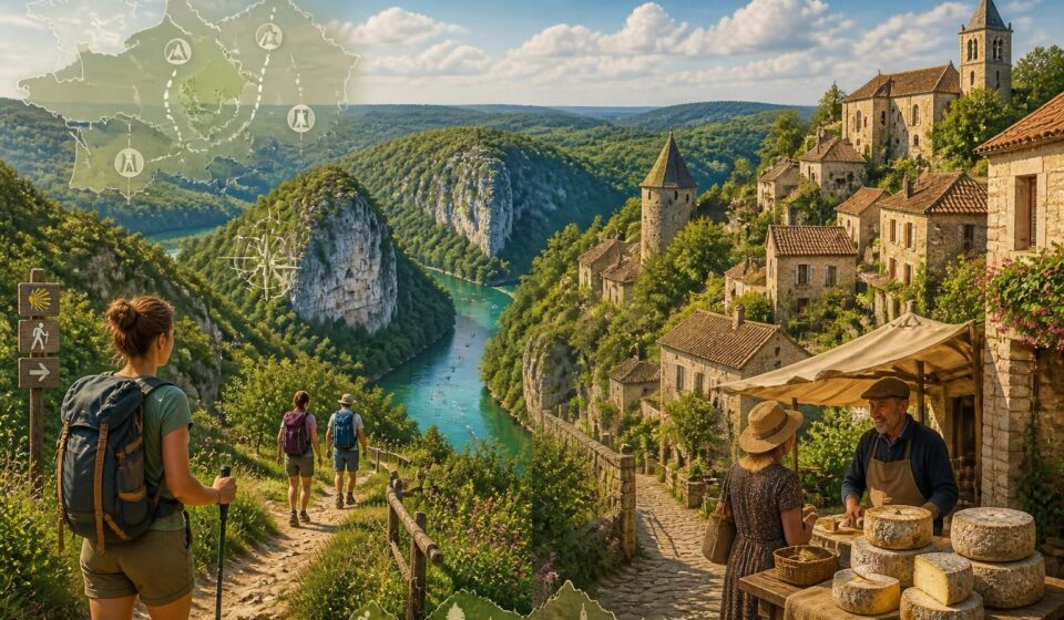 explorez la corrèze à pied en découvrant les magnifiques gorges de la dordogne, les charmants bourgs médiévaux et savourez la tomme artisanale du massif central.