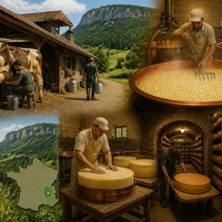 découvrez le voyage du comté aop, de la traite des vaches à la cave d'affinage dans le jura, et comprenez les étapes clés de sa fabrication traditionnelle.