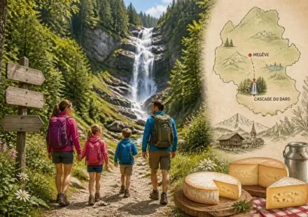 découvrez la cascade du dard à megève, une randonnée familiale incontournable en haute-savoie, et savourez les délicieux fromages authentiques du pays du mont-blanc.