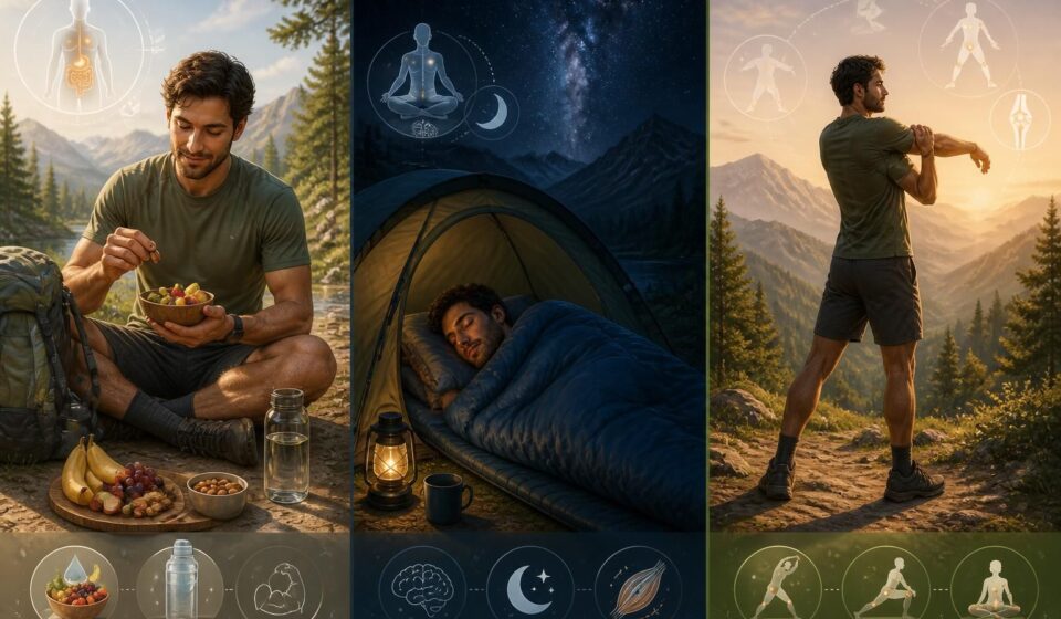 La récupération après une grande journée de randonnée : nutrition, sommeil et étirements — ce que le corps demande découvrez comment optimiser la récupération après une longue journée de randonnée grâce à une alimentation adaptée, un sommeil réparateur et des étirements efficaces pour répondre aux besoins de votre corps.