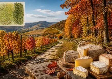 découvrez le beaujolais à pied en explorant ses sentiers pittoresques entre vignes majestueuses, forêts luxuriantes et dégustez la tome artisanale des monts du beaujolais pour une expérience authentique.