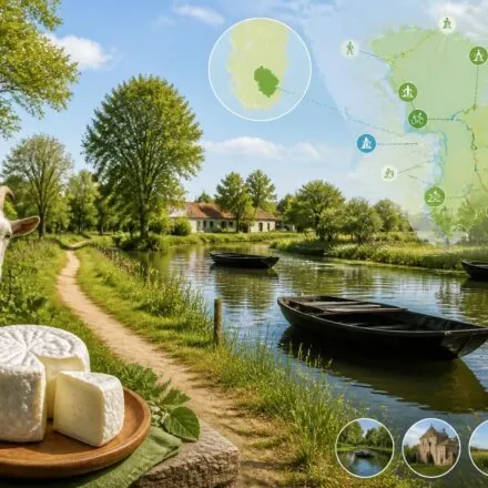 découvrez le marais poitevin à pied dans les deux-sèvres : explorez les sentiers entre polders, naviguez en barque et savourez le chabichou du poitou entre niort et fontenay.
