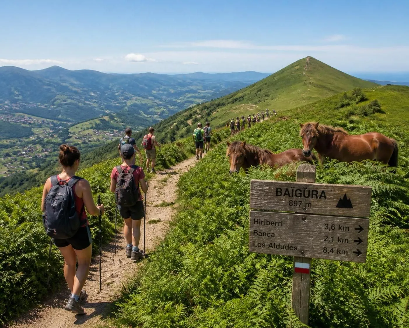 découvrez le mont baïgura au pays basque, offrant un panorama à 360° sur les pyrénées et l'océan atlantique, tout en savourant le délicieux fromage d'ossau-iraty lors de votre randonnée.