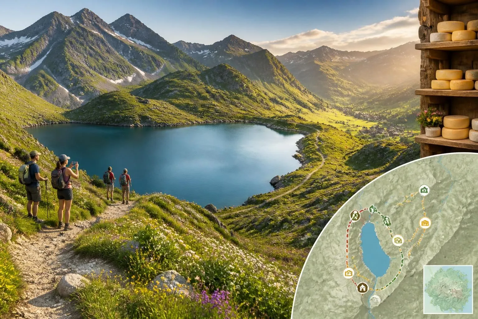 découvrez le lac d'éstaing dans les pyrénées béarnaises : une randonnée autour du lac oublié d'arrens-marsous, avec ses paysages enchanteurs et la dégustation des fromages authentiques de la vallée.