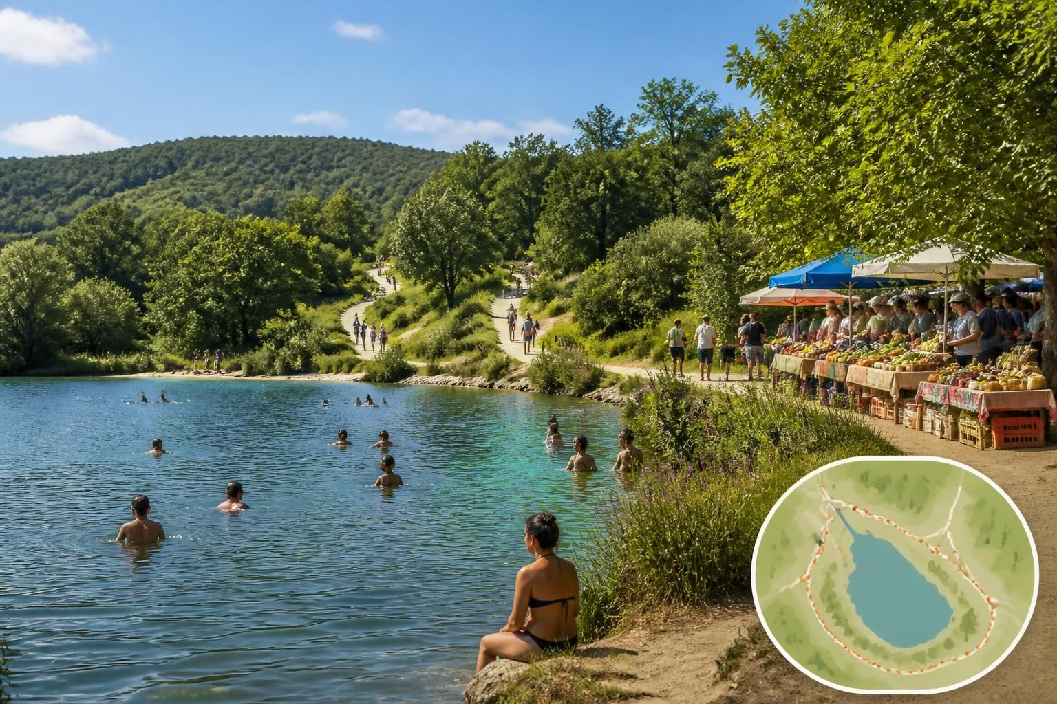 découvrez le lac de la thésauque en haute-garonne : profitez de baignades rafraîchissantes, de randonnées pittoresques autour du plan d'eau de revel et rencontrez les producteurs locaux pour une expérience authentique.