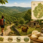 découvrez les monts d'ardèche à pied sur le sentier gr7, entre châtaigneraies authentiques, picodon fermier savoureux et rencontres avec les chevriers de l'ardèche verte.