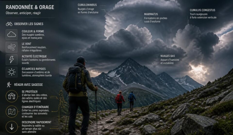 Randonnée et orage en montagne : lire les nuages, anticiper et réagir au bon moment découvrez comment lire les nuages, anticiper les orages en montagne et réagir efficacement pour sécuriser vos randonnées face aux changements météorologiques.