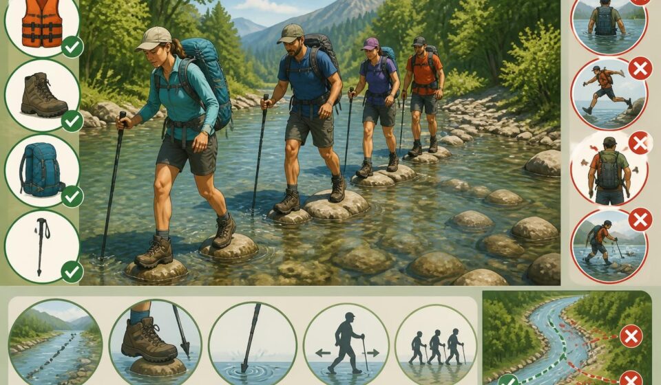 Traverser une rivière à gué en randonnée : technique, sécurité et ce qu’il ne faut jamais faire découvrez les techniques essentielles, les conseils de sécurité et les erreurs à éviter pour traverser une rivière à gué en randonnée en toute sérénité.