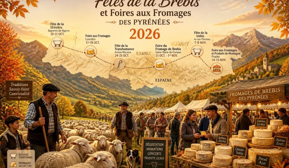 découvrez le calendrier 2026 des fêtes de la brebis et des foires aux fromages d'automne dans les pyrénées, un rendez-vous incontournable pour les amateurs de traditions et de saveurs locales.