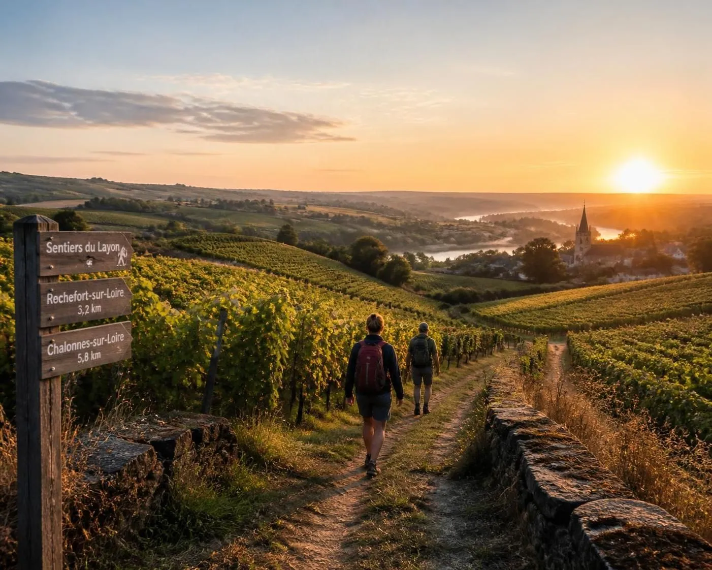 découvrez la vallée du layon à pied, entre vignobles d'anjou et fromageries de sainte-maure, pour une randonnée authentique et gourmande en maine-et-loire.