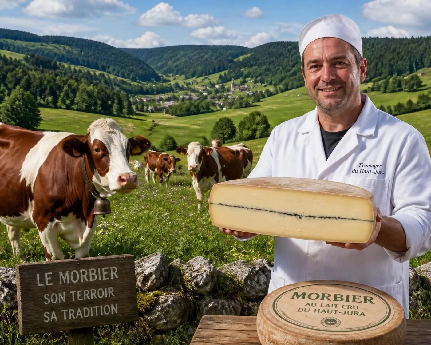 découvrez le morbier aop du jura : son fameux trait de raie de cendre, les secrets de sa fabrication artisanale et les fromageries incontournables à visiter dans le doubs.