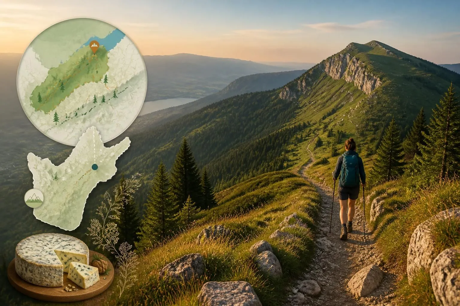 découvrez la randonnée incontournable au pays de gex vers le crêt de la neige, le plus haut sommet du jura, et savourez le bleu de gex aop, un fromage traditionnel méconnu.