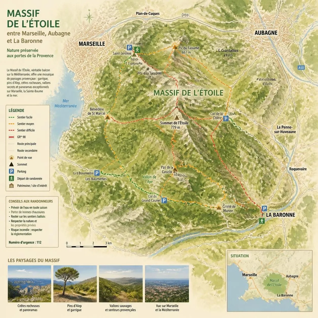 découvrez les sentiers méconnus du massif de l'étoile entre aubagne et la baronne, surplombant marseille, et partez à la rencontre des chèvres du pays d'aix pour une randonnée authentique et naturelle.