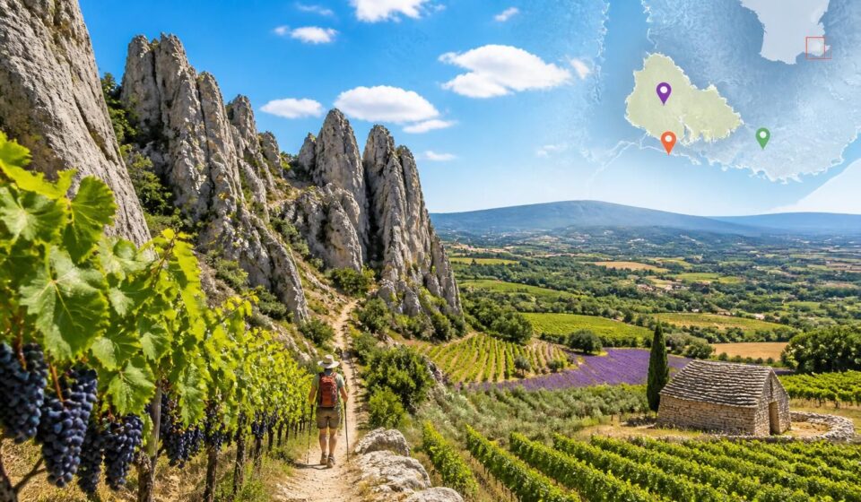 découvrez les dentelles de montmirail dans le vaucluse : une randonnée unique entre rochers calcaires, vignobles de gigondas et le charme authentique du banon des collines.