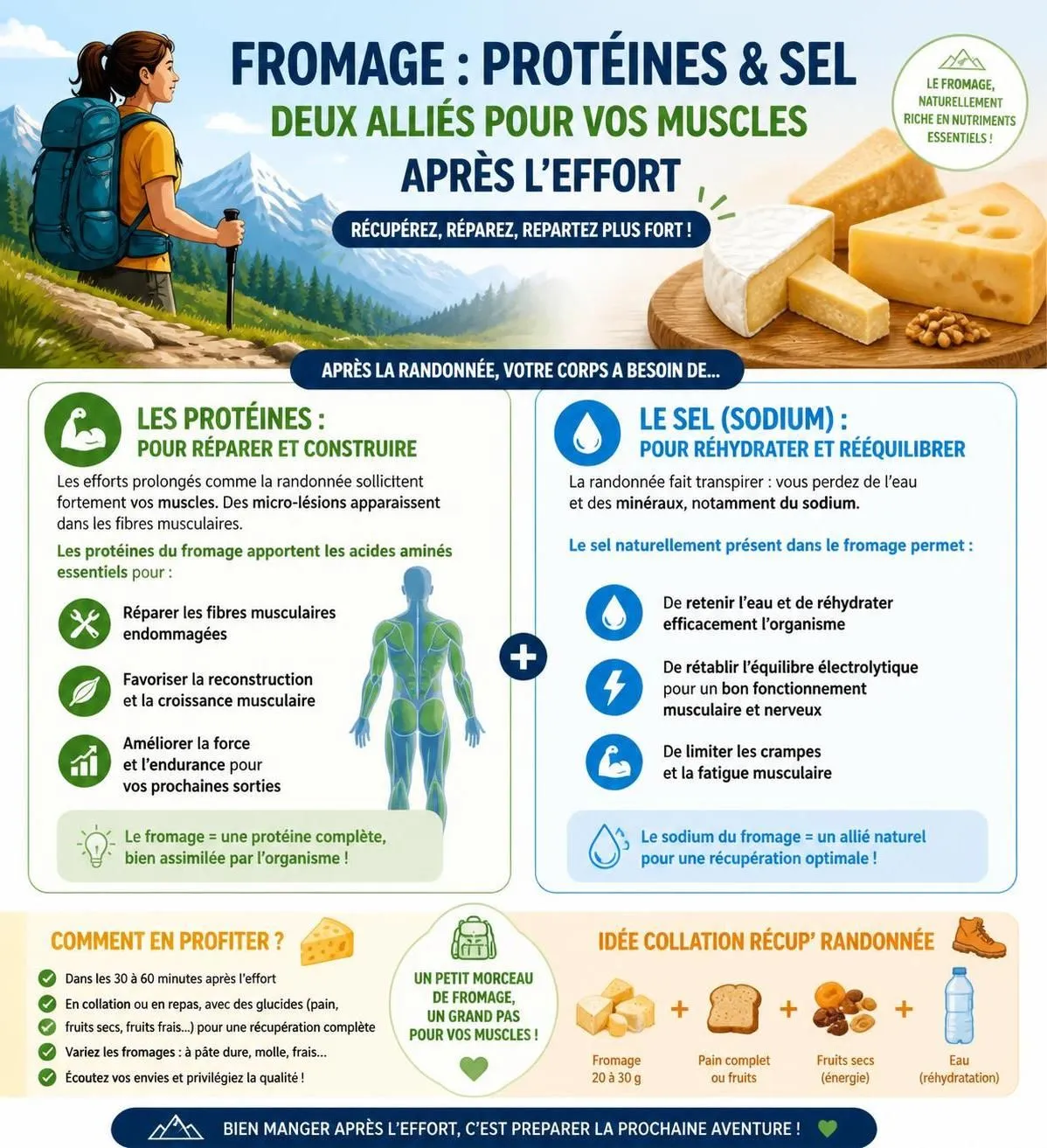 découvrez comment manger du fromage après l'effort peut favoriser la récupération grâce à ses protéines et son sel, tout en se faisant plaisir gourmandement.