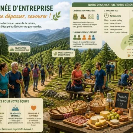 découvrez comment organiser une randonnée d'entreprise réussie en gérant la logistique, en adaptant les niveaux hétérogènes des participants et en profitant de pauses terroir pour renforcer la cohésion d'équipe.